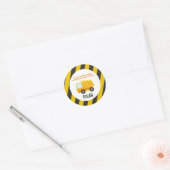 Bouw Dump Truck Birthday Ronde Sticker (Envelop)