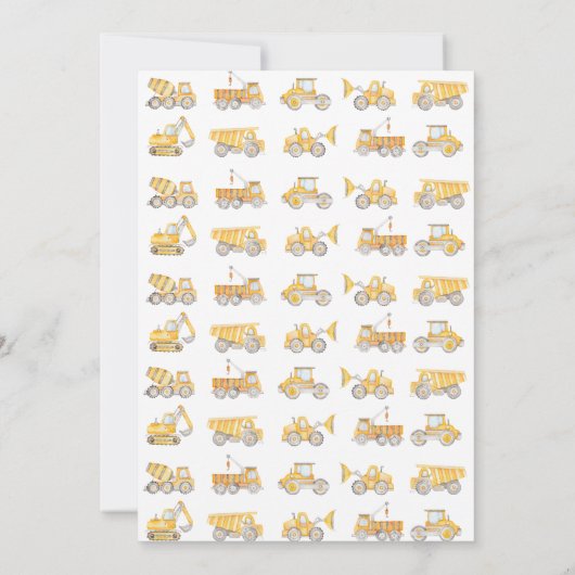 Bouw Dump Truck Birthday Uitnodiging (Achterkant)