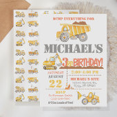 Bouw Dump Truck Birthday Uitnodiging