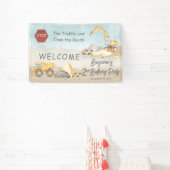 Bouw Dump Truck Boy 2nd Birthday Party Spandoek (Insitu)