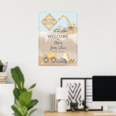 Bouw Dump Truck Boy Baby shower teken Poster (Thuiskantoor)