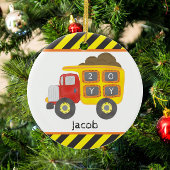 Bouw Dump Truck Boy Foto Keepsake Keramisch Ornament