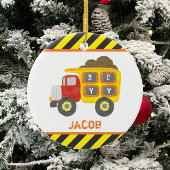 Bouw Dump Truck Boy Keepsake Keramisch Ornament
