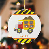 Bouw Dump Truck Boy Keepsake Keramisch Ornament