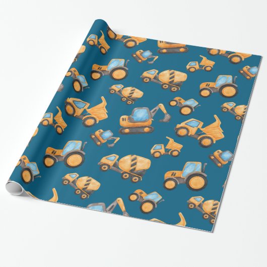 Bouw Dump Truck Cadeaupapier (Uitgerold)