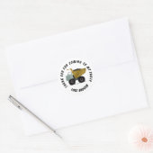 Bouw Dump Truck Dank u Verjaardagsgunst Ronde Sticker (Envelop)