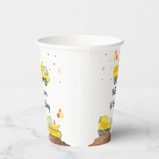 Bouw Dump Truck Digger Boy Birthday Papieren Bekers (Rechts)