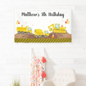 Bouw Dump Truck Digger Boy Birthday Spandoek (Insitu)