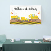 Bouw Dump Truck Digger Boy Birthday Spandoek (Beurs)