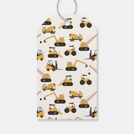 Bouw Dump Truck Kids Verjaardag Cadeaulabel (Achterkant)