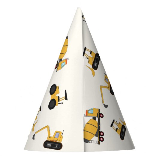 Bouw Dump Truck Kids Verjaardag Feesthoedjes (Achterkant)