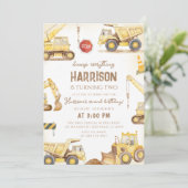 Bouw Dump Truck Kids Verjaardag Kaart (Staand voorkant)