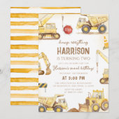 Bouw Dump Truck Kids Verjaardag Kaart (Voorkant / Achterkant)