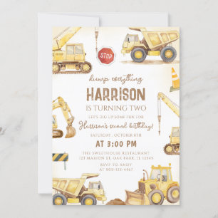 Bouw Dump Truck Kids Verjaardag Kaart