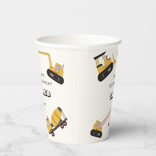 Bouw Dump Truck Kids Verjaardag Papieren Bekers (Rechts)