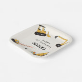 Bouw Dump Truck Kids Verjaardag Papieren Bordje (Gebogen)