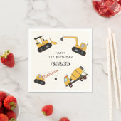 Bouw Dump Truck Kids Verjaardag Servet (Insitu)