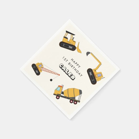 Bouw Dump Truck Kids Verjaardag Servet (Hoek)