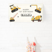 Bouw Dump Truck Kids Verjaardag Spandoek (Insitu)