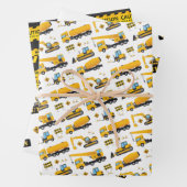 Bouw Dump Truck Kids Verjaardagscadeaus Inpakpapier Vel (In situ)