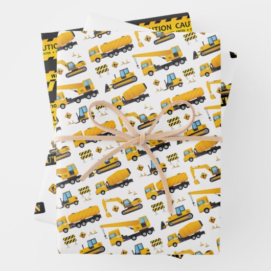 Bouw Dump Truck Kids Verjaardagscadeaus Inpakpapier Vel (In situ)