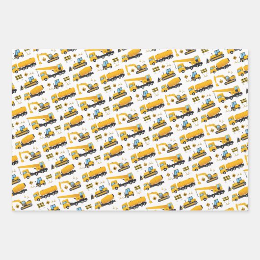 Bouw Dump Truck Kids Verjaardagscadeaus Inpakpapier Vel (Voorkant)