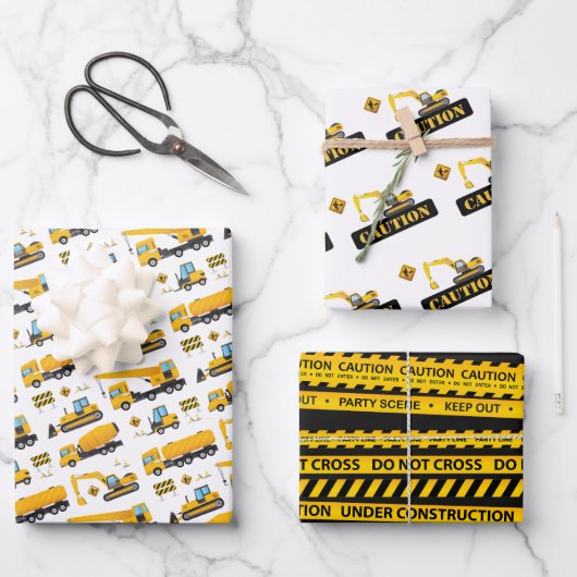 Bouw Dump Truck Kids Verjaardagscadeaus Inpakpapier Vel (Voorkant)