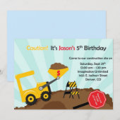 Bouw Dump Truck nodiging Kaart (Voorkant / Achterkant)