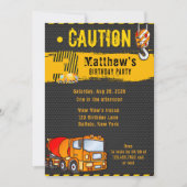 Bouw Dump Truck Oranje-Yellow 3rd Birthday Kaart (Voorkant)