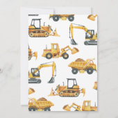 Bouw Dump Truck Party Boy 4e verjaardag Kaart (Achterkant)