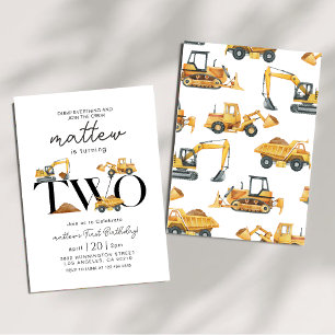 Bouw Dump Truck Party Boy Verjaardag Kaart