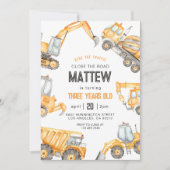 Bouw Dump Truck Party Boy Verjaardag Kaart (Voorkant)