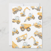 Bouw Dump Truck Party Boy Verjaardag Kaart (Achterkant)