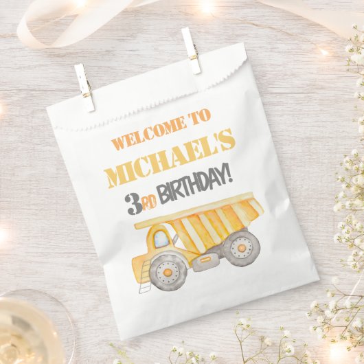 Bouw Dump Truck Party Favor Bag Bedankzakje (Geknipt)