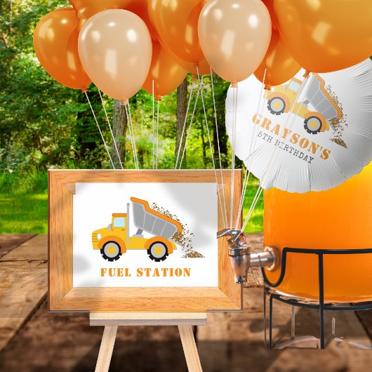Bouw Dump Truck Party Tankstation Sign Poster