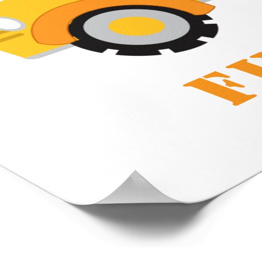 Bouw Dump Truck Party Tankstation Sign Poster (Hoek)