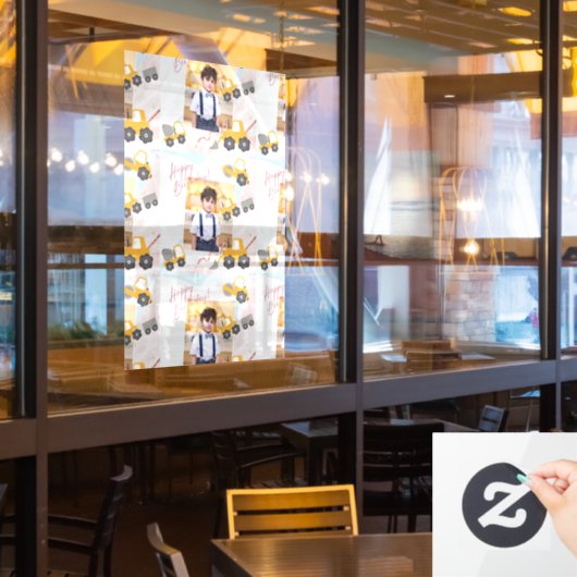 Bouw Dump Truck Raamsticker (Restaurant Raam)