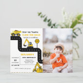 Bouw Dump truck thema verjaardag Kaart (Staand voorkant)