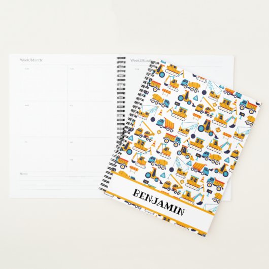 Bouw Dump Truck Vehicles Personated Kinder Planner (Display)
