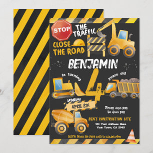 Bouw, Dump Truck Verjaardag Kaart