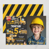 Bouw, Dump Truck Verjaardag Kaart (Voorkant / Achterkant)