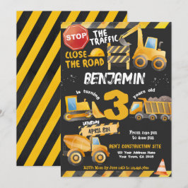 Bouw, Dump Truck Verjaardag Kaart