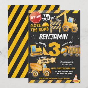 Bouw, Dump Truck Verjaardag Kaart