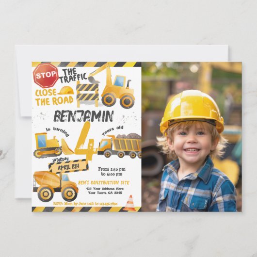 Bouw, Dump Truck Verjaardag Kaart