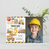 Bouw, Dump Truck Verjaardag Kaart (Staand voorkant)