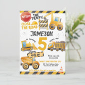 Bouw, Dump Truck Verjaardag Kaart (Staand voorkant)