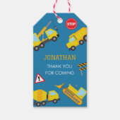 Bouw Dump Truck verjaardag uitnodiging Cadeaulabel (Voorkant)