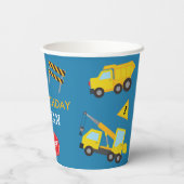 Bouw Dump Truck verjaardag uitnodiging Papieren Bekers (Achterkant)