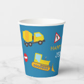 Bouw Dump Truck verjaardag uitnodiging Papieren Bekers (Voorkant)