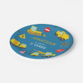 Bouw Dump Truck verjaardag uitnodiging Papieren Bordje (Gekanteld)